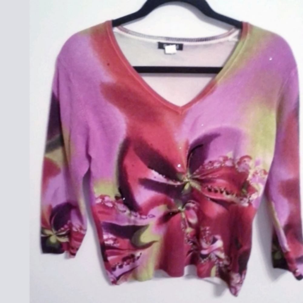 Astrid Embellished V-Neck Sweater...L
